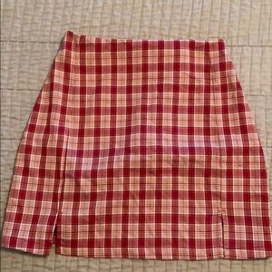 Brandy Melville red plaid skirt